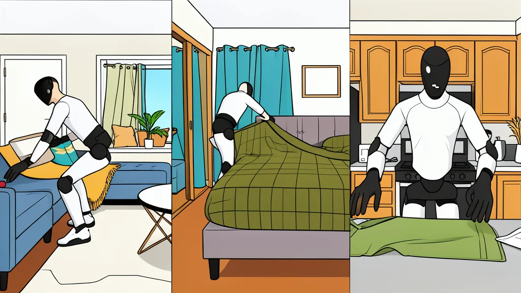 A humanoid robot standing in a living room