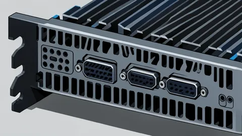 A high-end graphics card with a metal heatsink and cooling fans resting on a dark surface