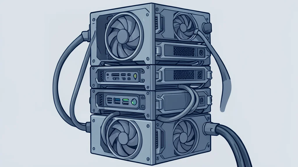A server rack in a data center