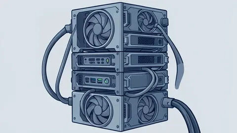 A server rack in a data center
