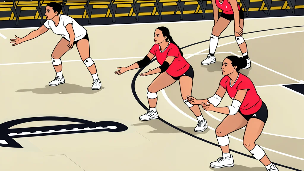 A white volleyball resting on a polished wooden gymnasium floor