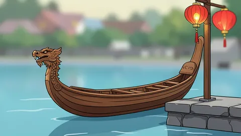 A traditional wooden bridge spanning a calm river in a tropical landscape