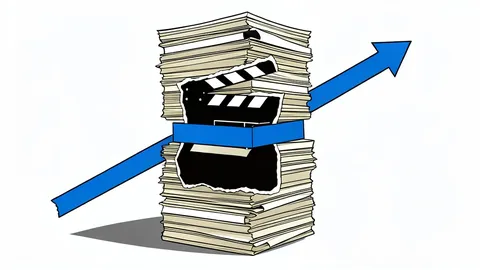 A stack of heavy, bound ledgers resting on a dark wooden desk.