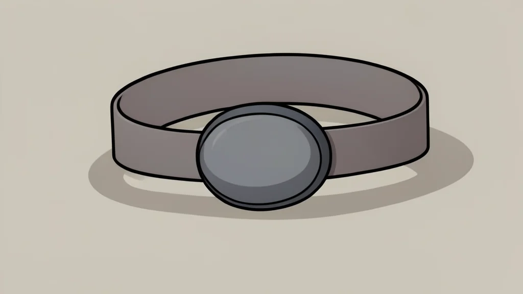 A thin fabric wristband with a small, smooth sensor module attached
