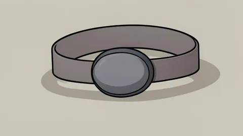A thin fabric wristband with a small, smooth sensor module attached