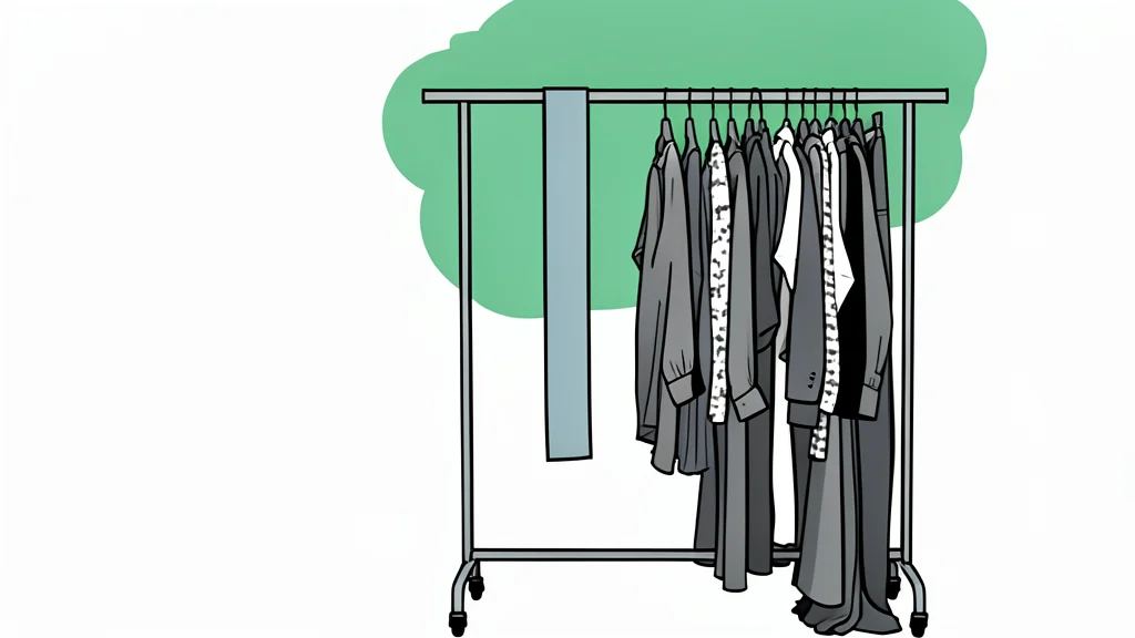 A retail clothing rack filled with autumn jackets and sweaters