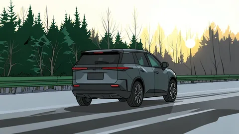 A compact electric SUV parked on a paved road