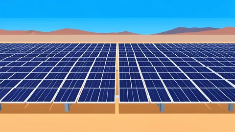 A field of solar panels stretching across a Texas landscape under a clear sky.