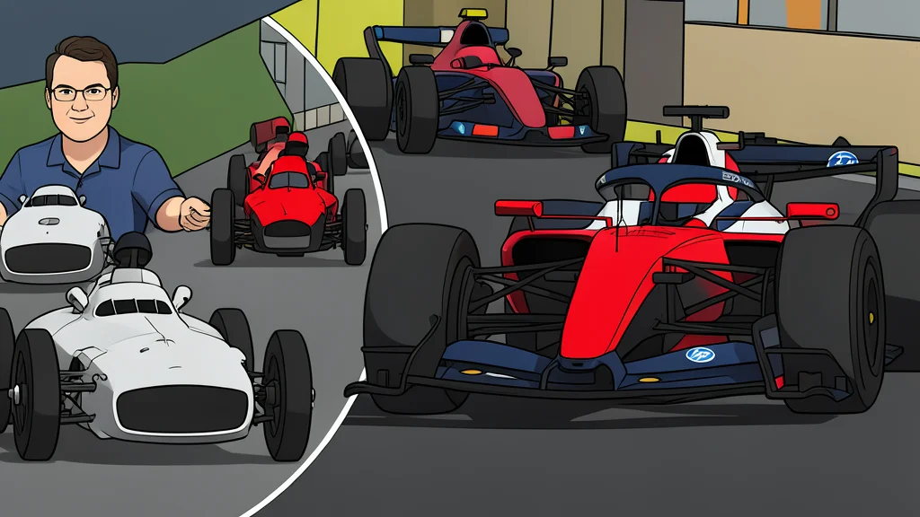 A red and white Formula 1 racing car speeding on a paved track