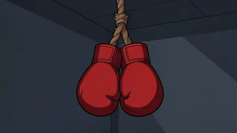 A boxing ring with red ropes and a canvas floor