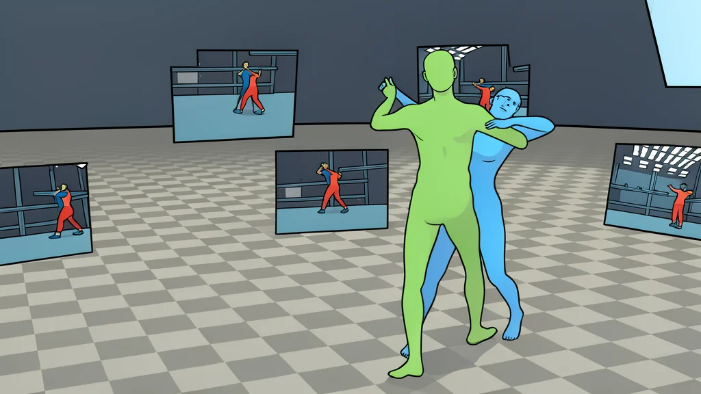 A smartphone camera lens focused on two silhouettes interacting closely in a neutral space.