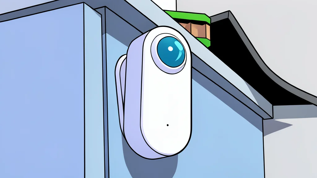 A flat vector illustration of a small white rectangular sensor mounted on a wall near a ceiling corner.
