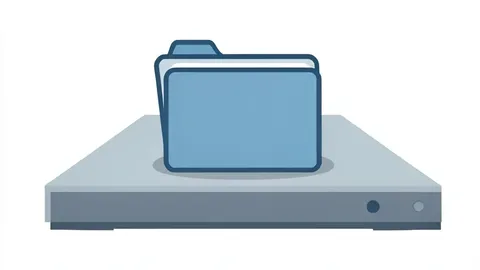 A digital folder icon resting on a hard drive surface