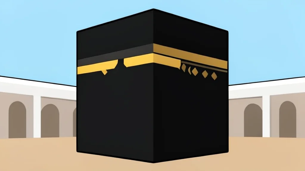 The Kaaba structure in Mecca under a clear sky