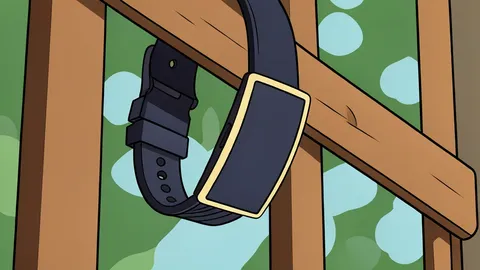 A thin fabric wristband with a small, smooth computing module attached