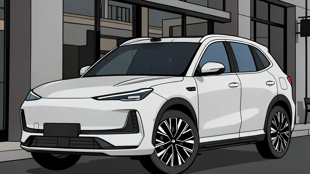A sleek electric vehicle connected to a high-power charging station with a thick cable in a minimalist vector style.