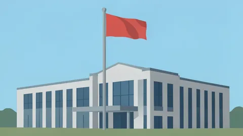 A government office building with a flagpole