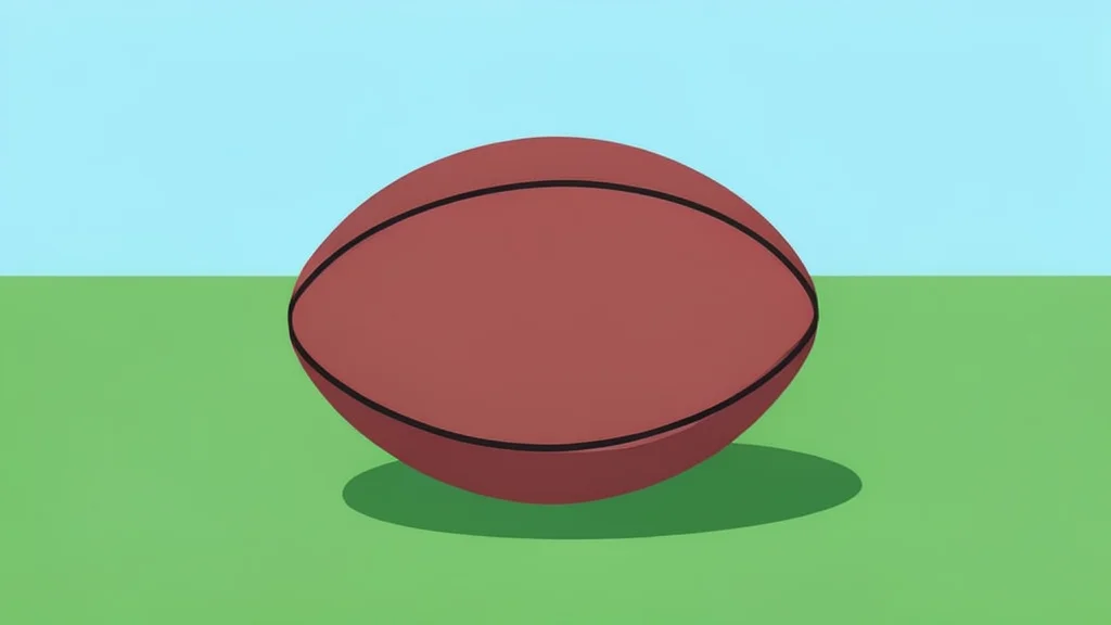 A rugby ball resting on green grass
