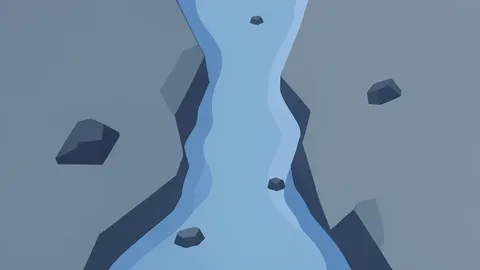 A narrow, rocky strait of water connecting two large landmasses