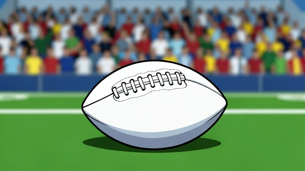 A white football resting on green grass