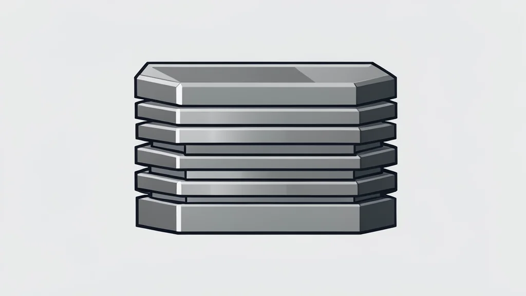 A precise stack of industrial metal components