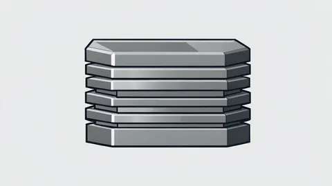 A precise stack of industrial metal components
