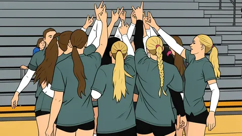 A wooden volleyball net stretched across a gymnasium floor