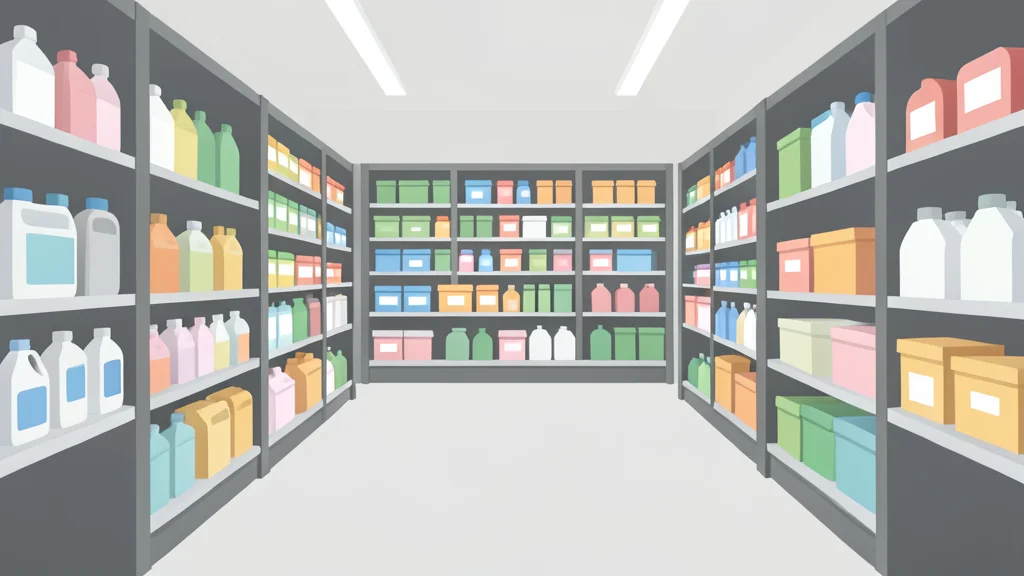 A retail store aisle stocked with shelves of household goods and consumer products