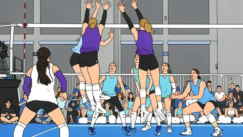 A white volleyball resting on a polished wooden gymnasium floor