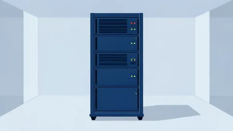 A server rack in a data center