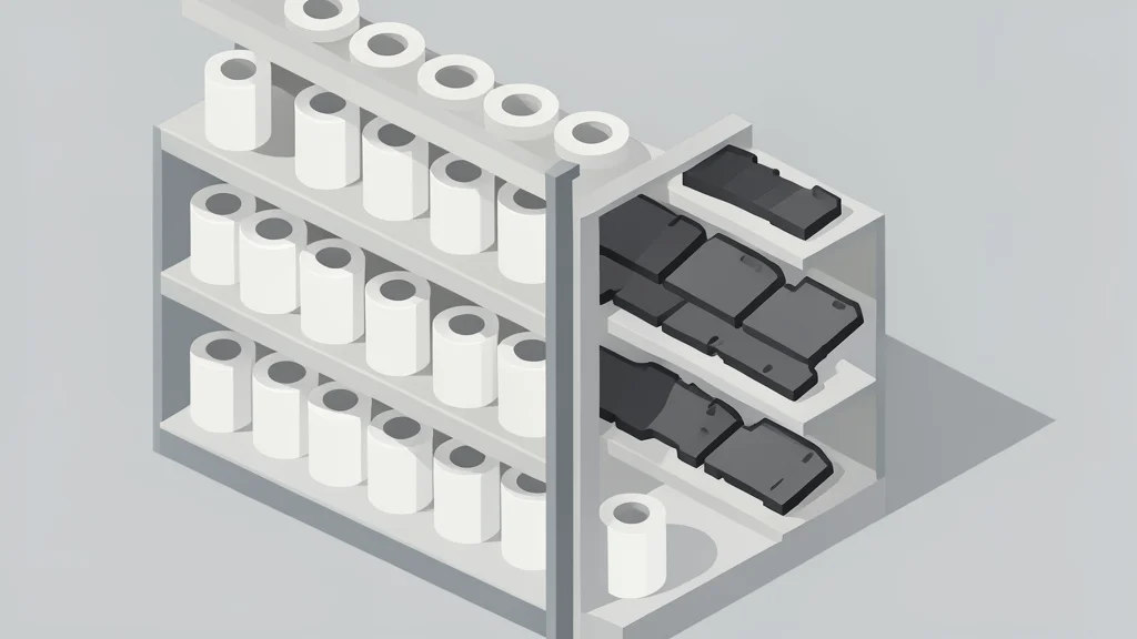 A well-stocked automotive parts aisle with shelves of oil filters and brake pads