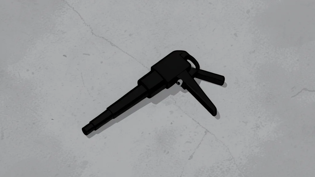 A flat vector illustration of a diesel fuel pump nozzle on a concrete surface.