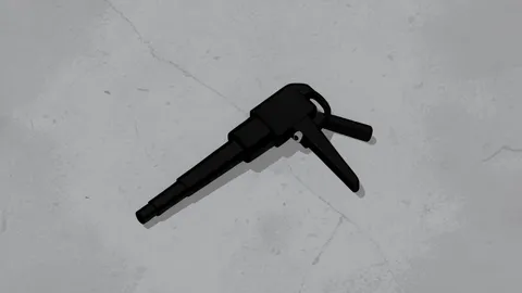 A flat vector illustration of a diesel fuel pump nozzle on a concrete surface.