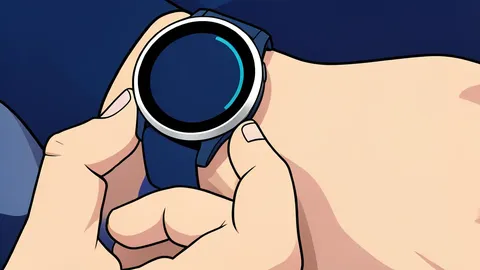A modern sports smartwatch with a digital display and rubber strap resting on a wooden surface