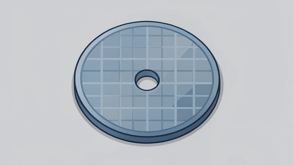 A silicon wafer resting on a cleanroom surface