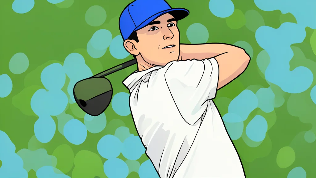 A manicured golf course fairway with a sand bunker and a distant flagstick