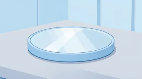 A silicon wafer resting on a cleanroom table