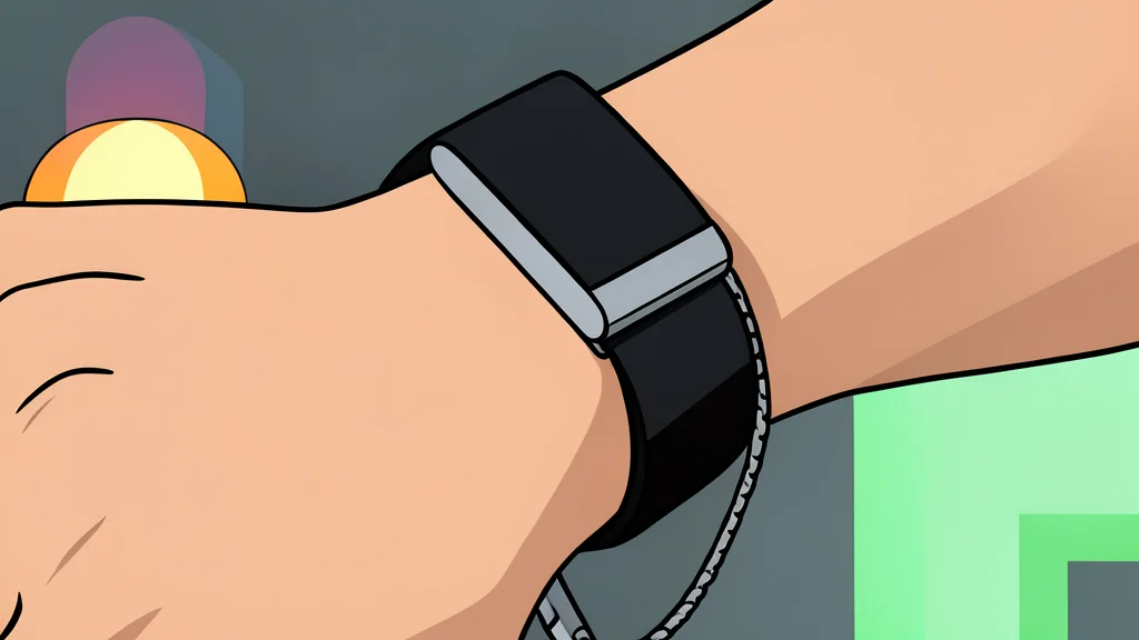 A thin, flexible fabric band with a small, rounded sensor module attached to the center.