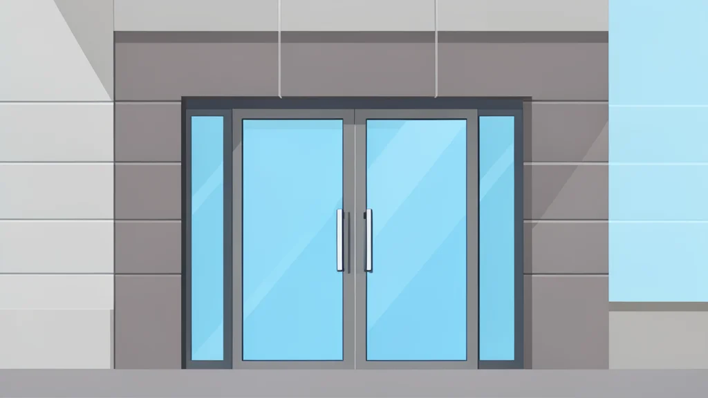 A modern bank branch entrance with glass doors and a polished stone facade