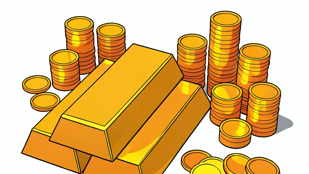 A neat stack of polished gold bars resting on a dark neutral surface.