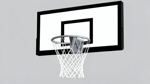 A wooden basketball resting on a polished hardwood court floor