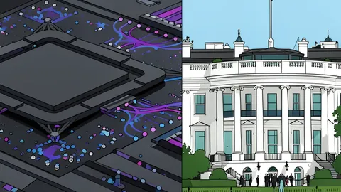 A simple white house with a flagpole in a flat vector style.