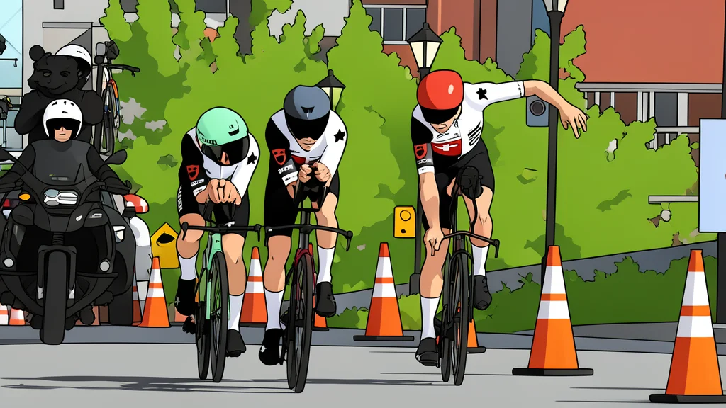 A close-up view of a cracked asphalt road surface with deep potholes, illustrating the rough conditions described in the race.