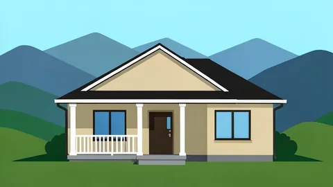 A single-family house with a front porch situated in a mountainous landscape