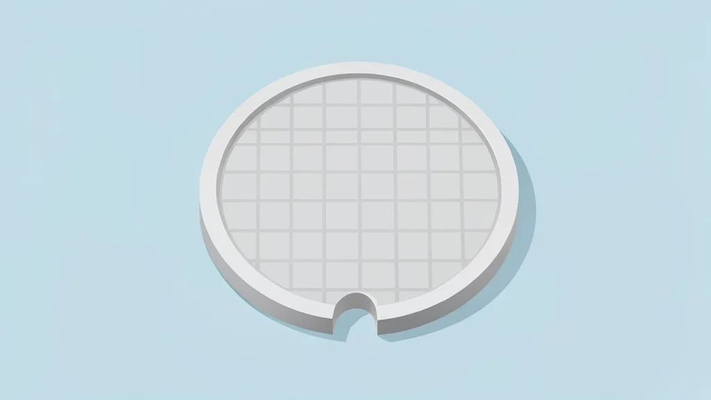 A semiconductor wafer resting on a cleanroom table