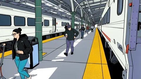 A flat vector illustration of a concrete overpass with steel railings and an asphalt road surface.