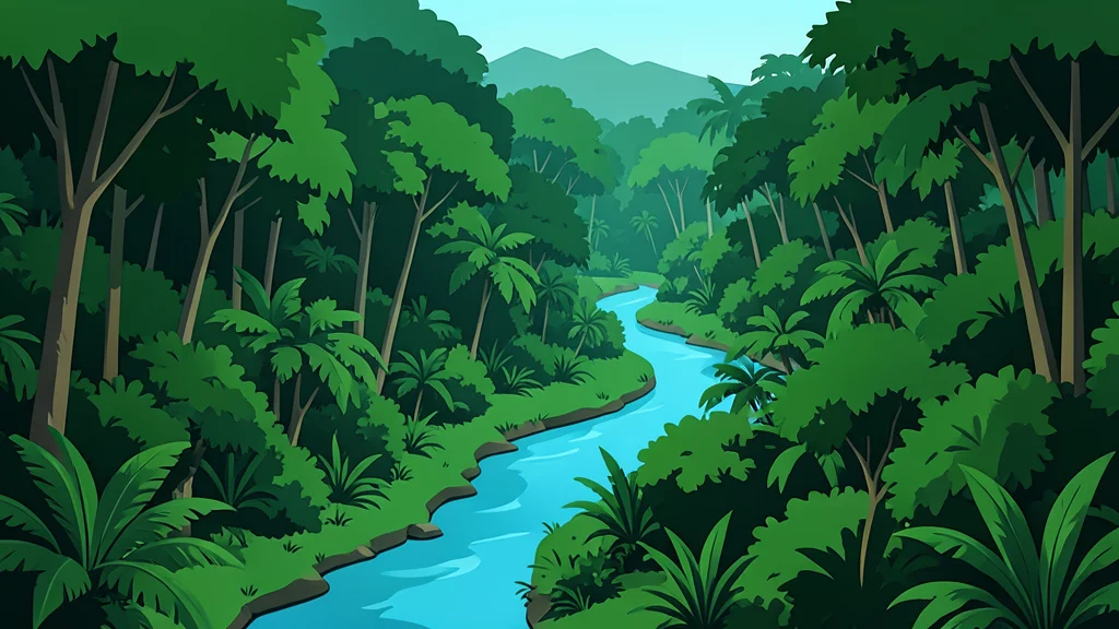 A dense stretch of the Bolivian Amazon rainforest with a winding river cutting through the green canopy