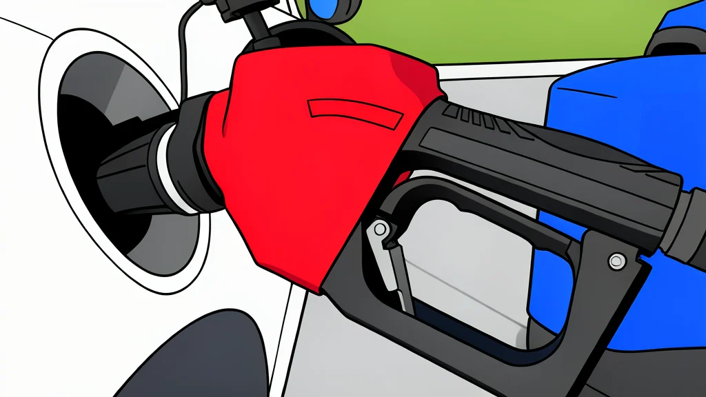 A fuel pump nozzle resting on a concrete forecourt