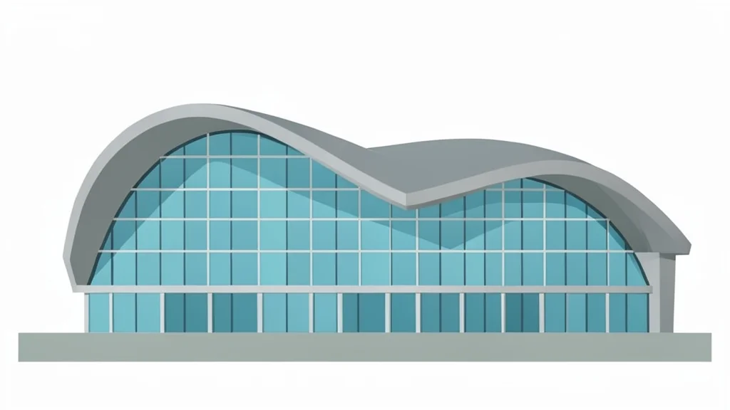 A flat vector illustration of a stone building with a flagpole flying a green and white flag.
