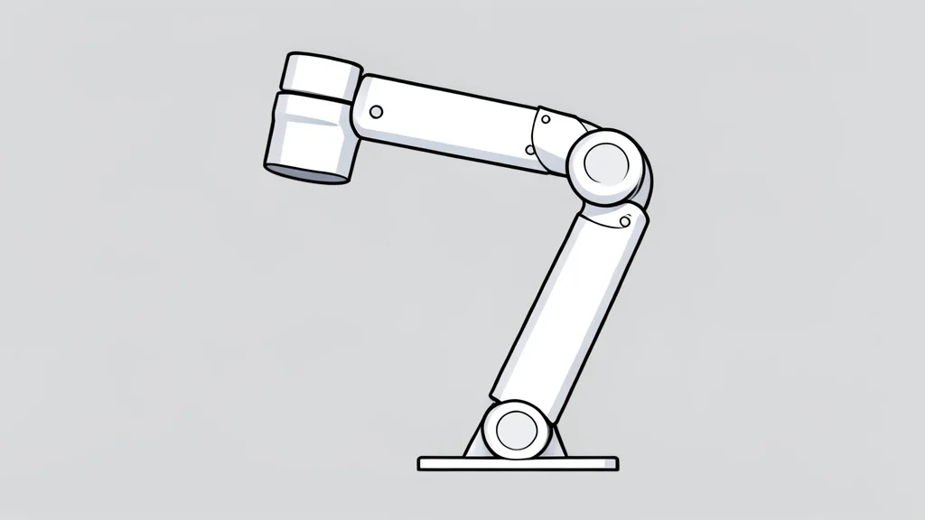 A robotic surgical arm with articulated joints and a sterile white finish
